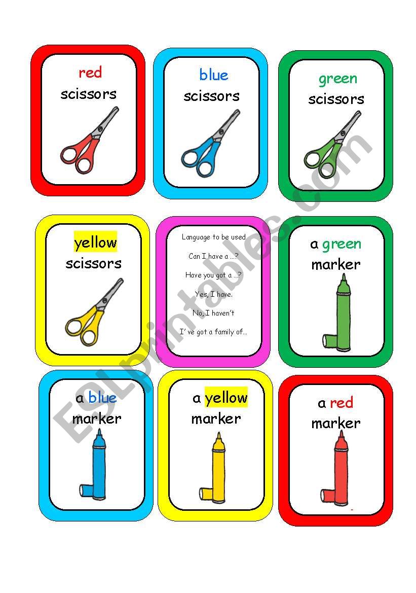 School Objects Happy Families worksheet