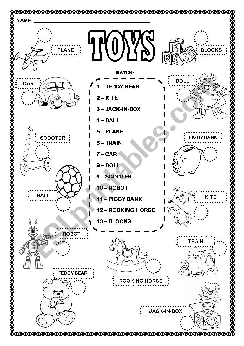 Toys worksheet