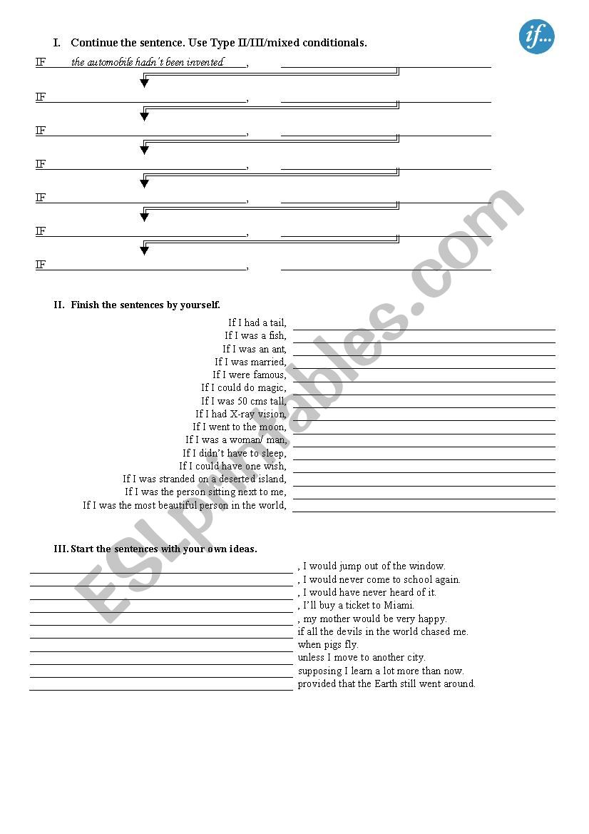 Conditionals  worksheet