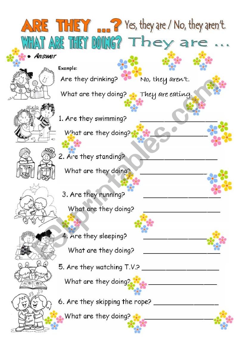 ARE THEY ...ING? worksheet