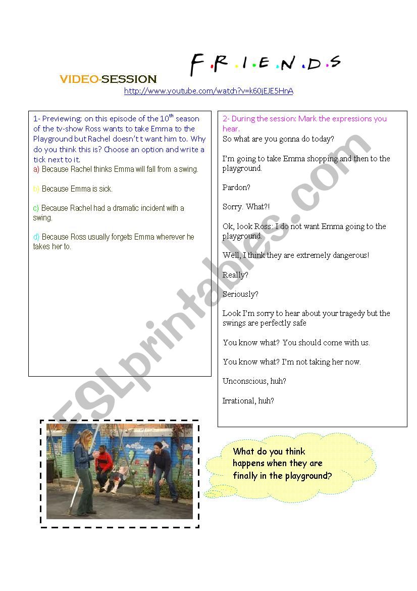 Friends video worksheet