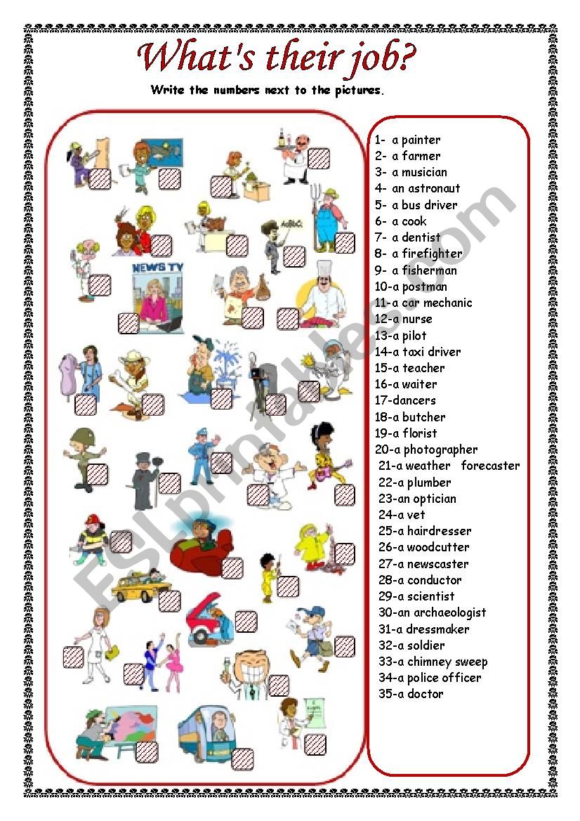 WhatÂ´s their job? worksheet