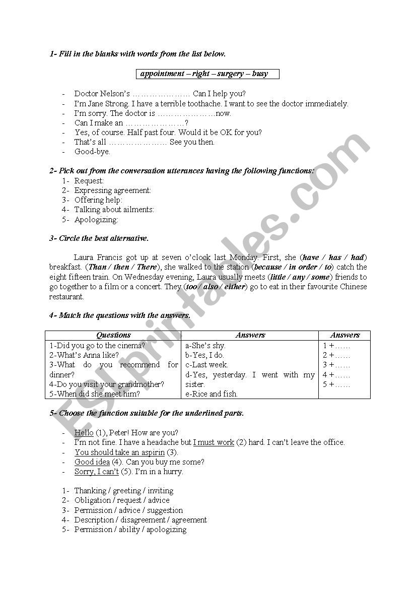 Language activities 17 worksheet