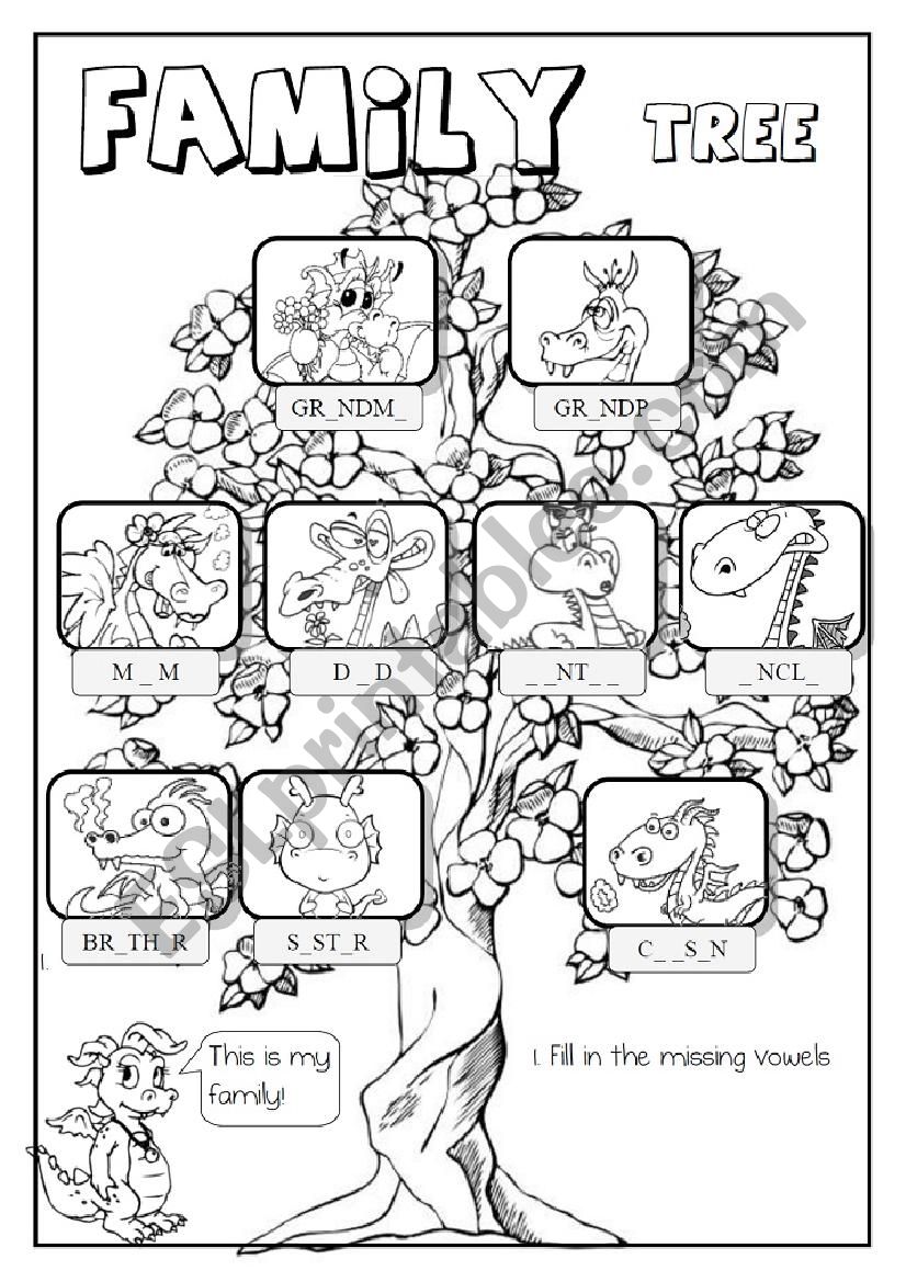 THE DRAGON FAMILY  worksheet