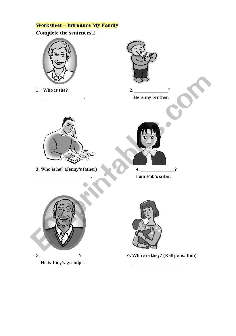 Worksheet- Introduce My Family