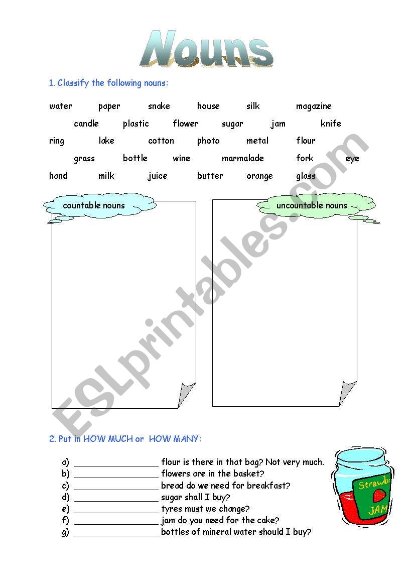 Nouns worksheet