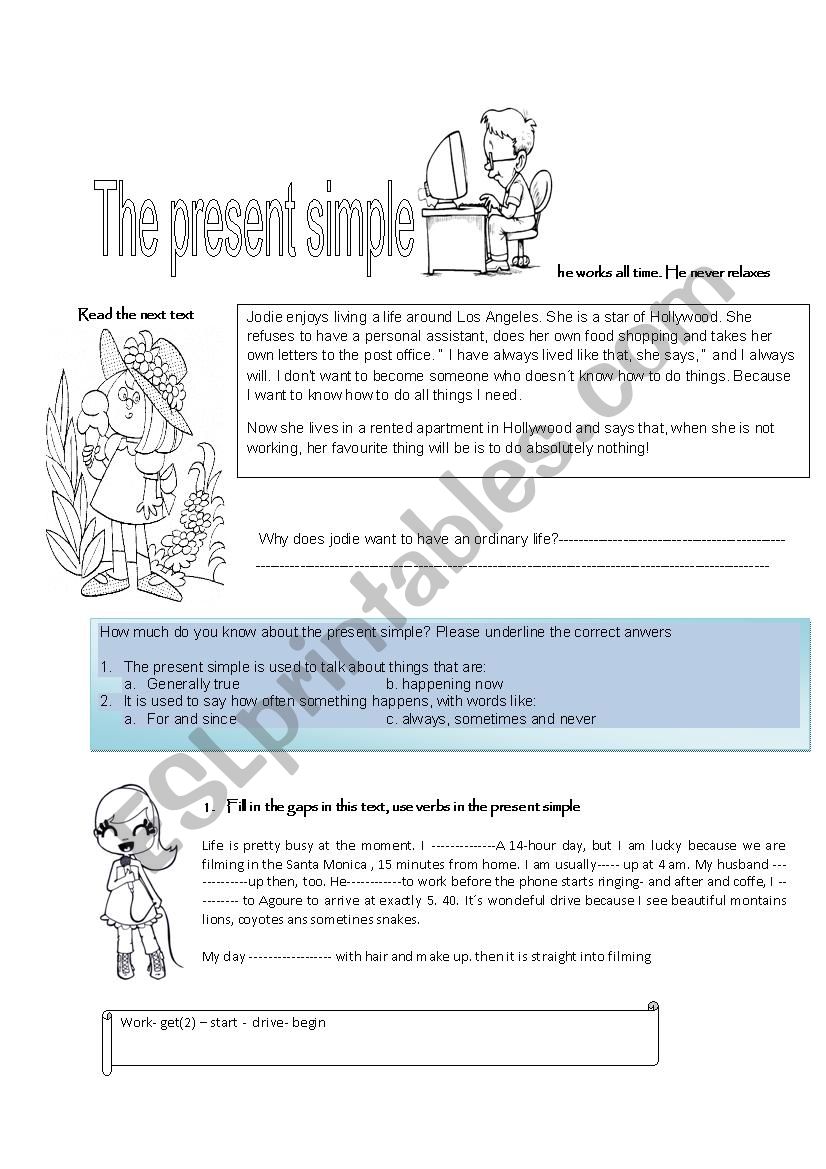  use present simple worksheet
