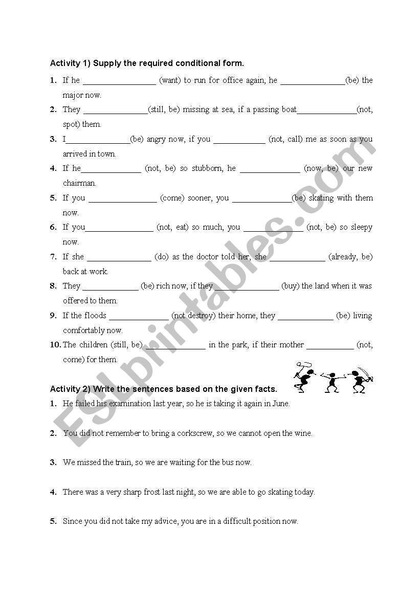 conditionlas worksheet