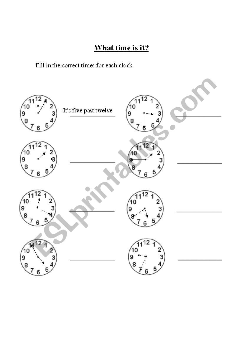 What time is it? worksheet