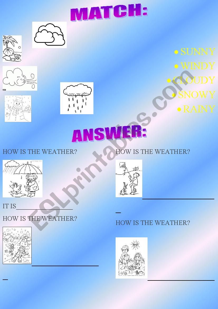 WEATHER worksheet