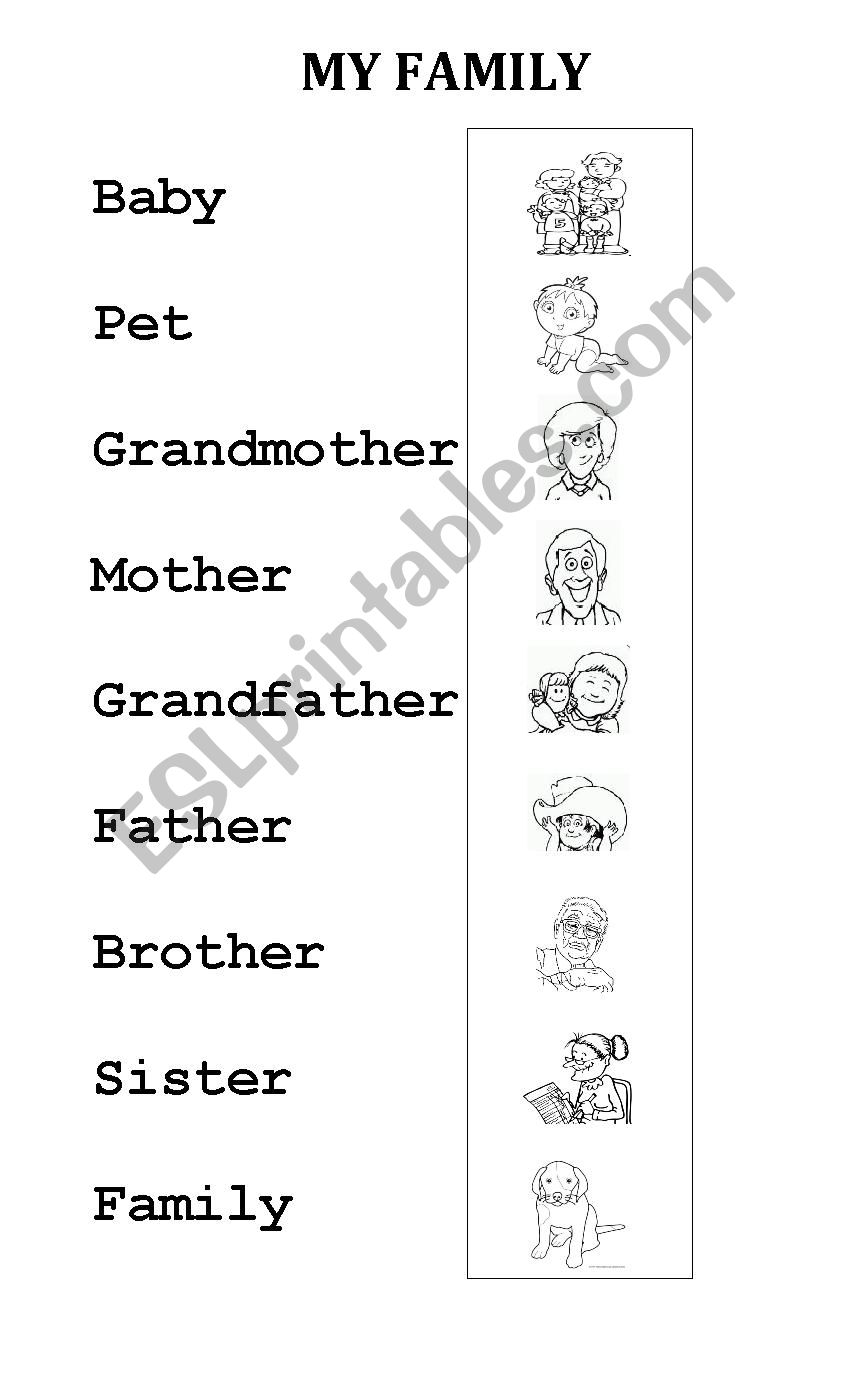 My Family  worksheet