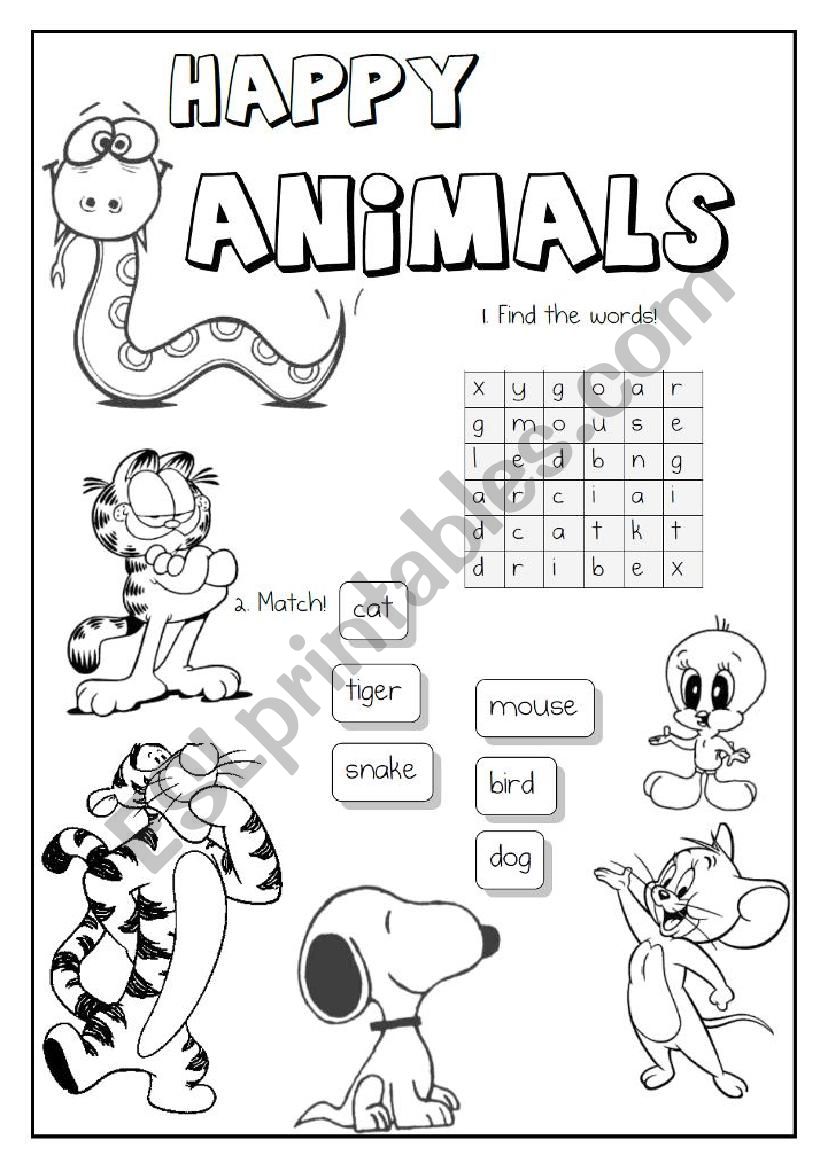 ANIMALS worksheet