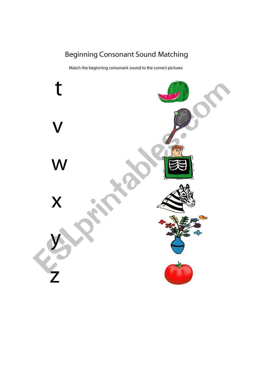 Match Me worksheet