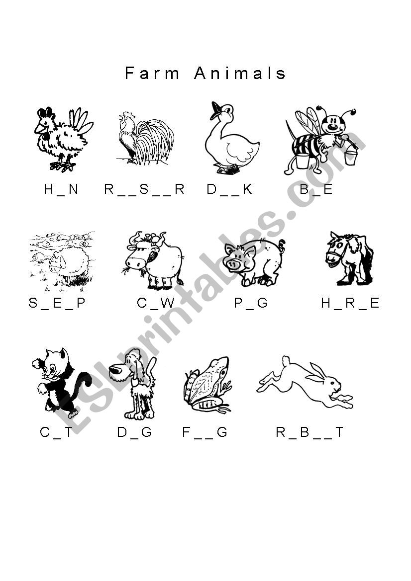 Farm Animals worksheet