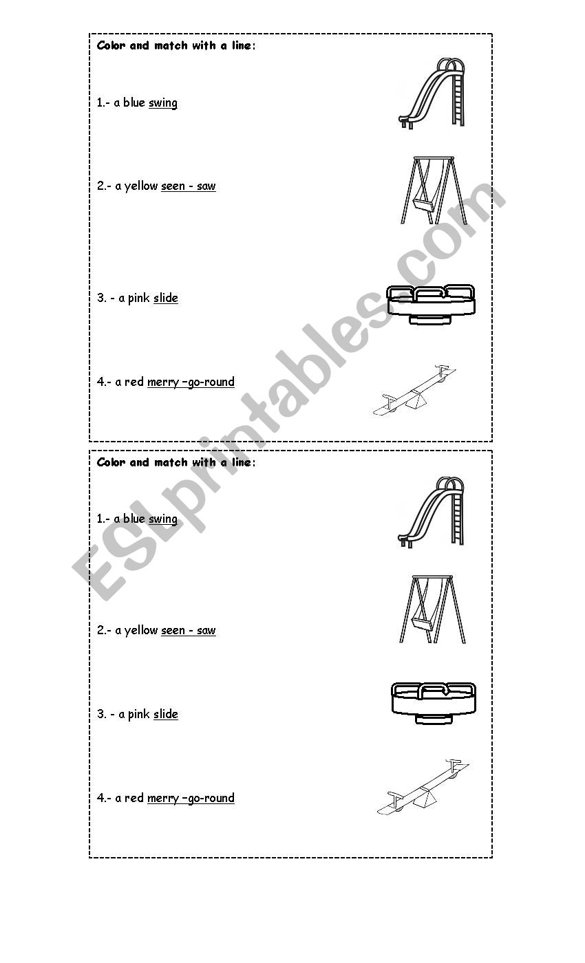 Playground  worksheet