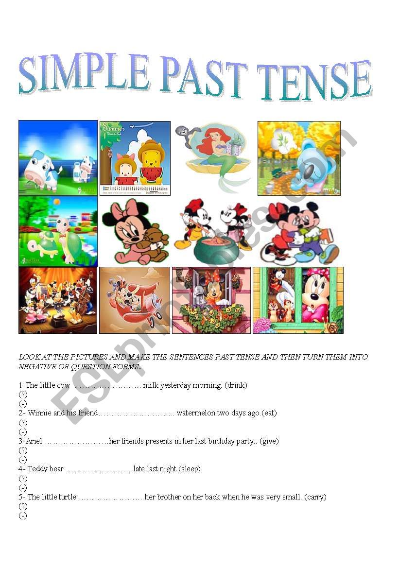past tense with pictures worksheet
