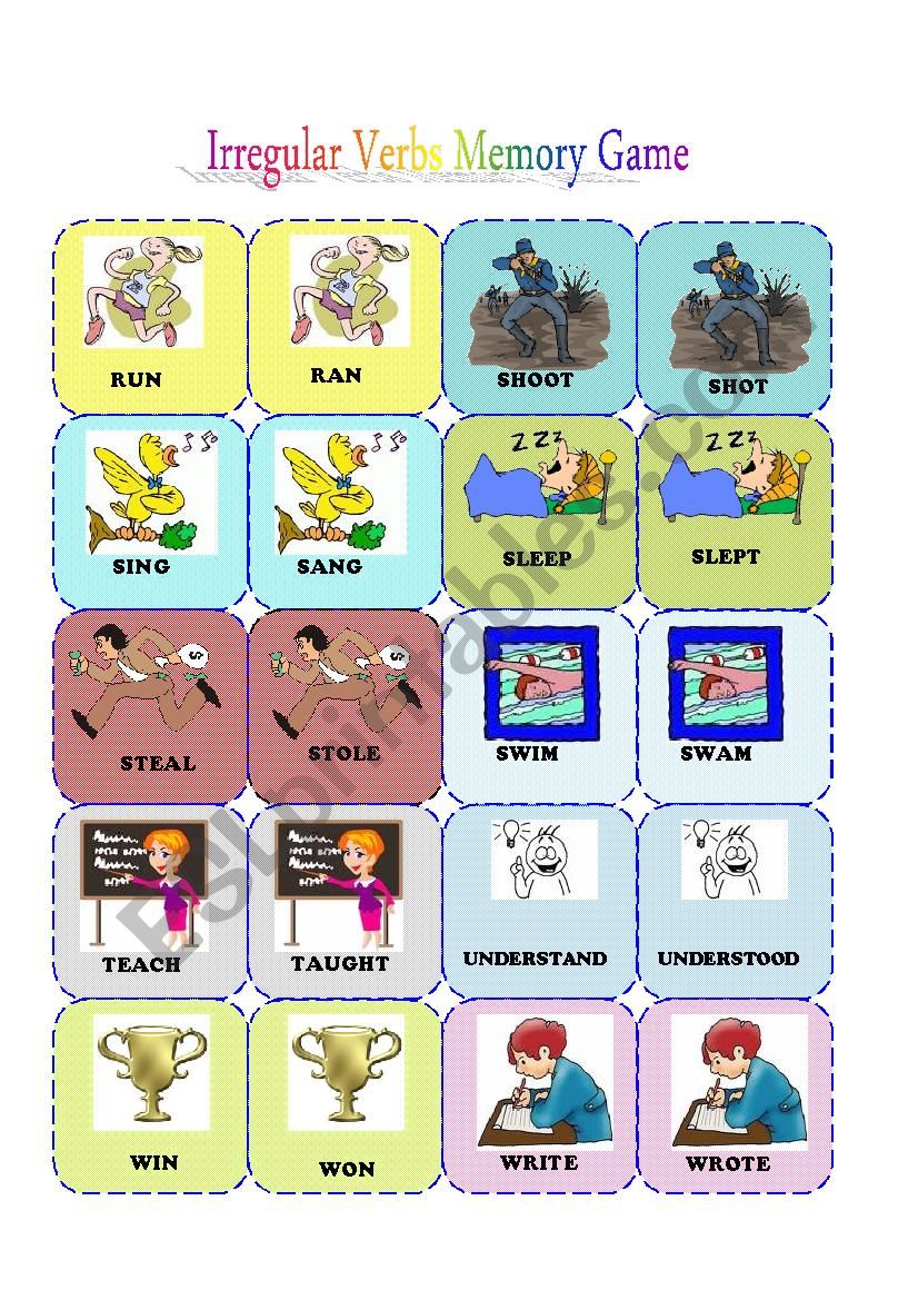 memory game worksheet