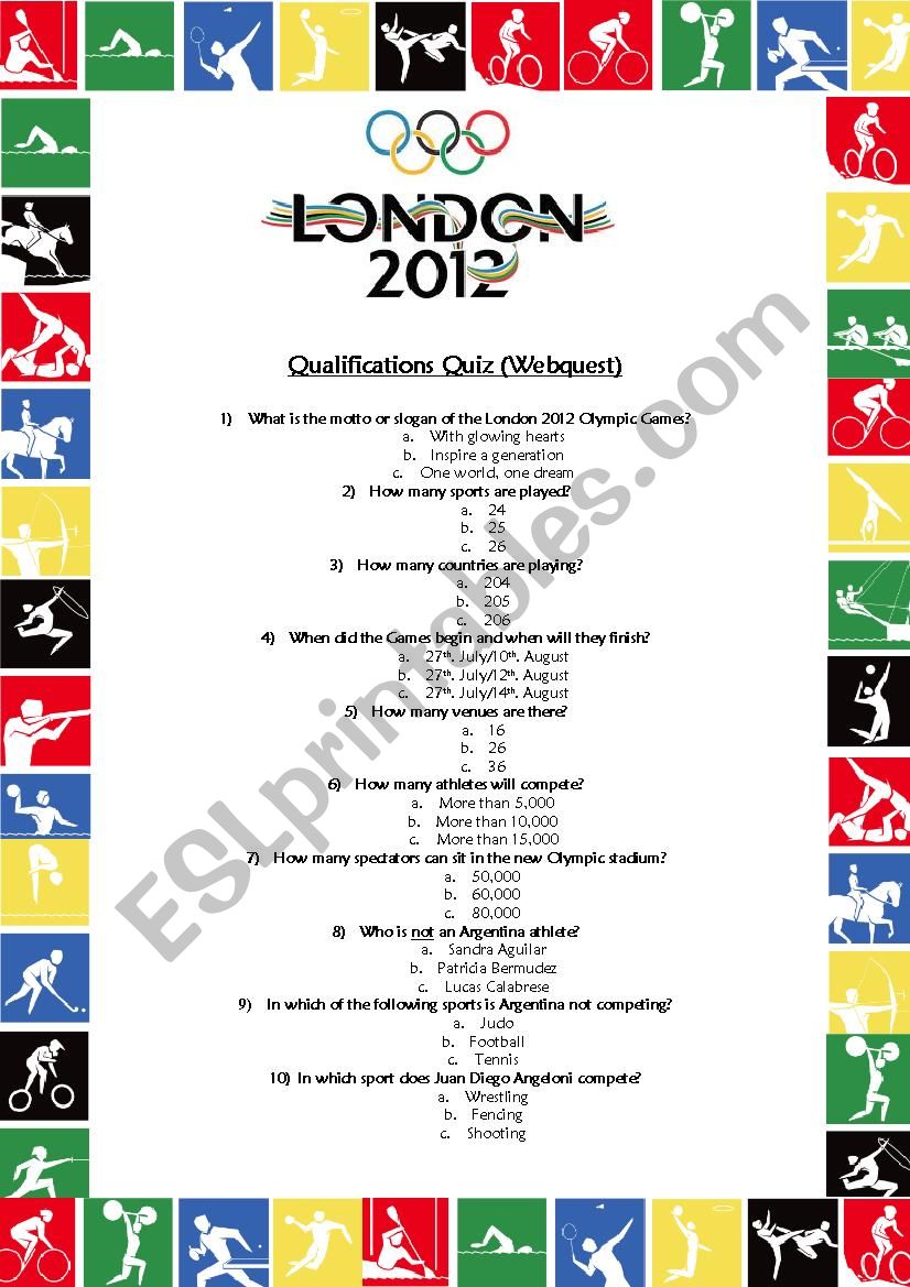 Olympic Games  worksheet