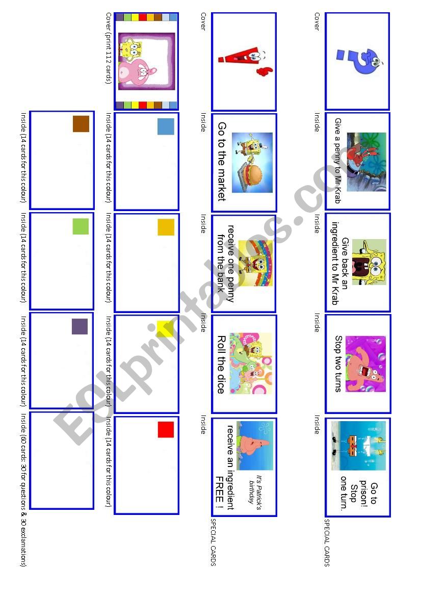 SPONGEBOBOPOLY -1 worksheet