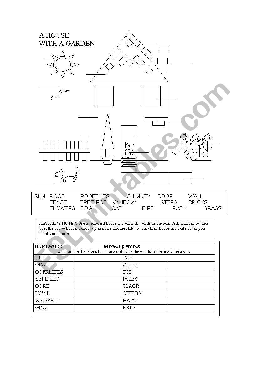 about the house worksheet