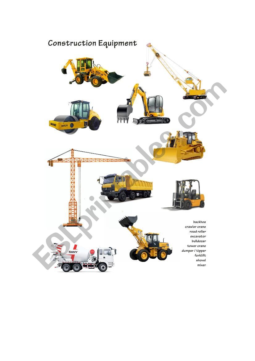construction equipment worksheet