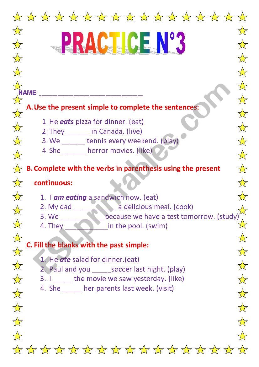 LETS  PRACTICE GRAMMAR! worksheet