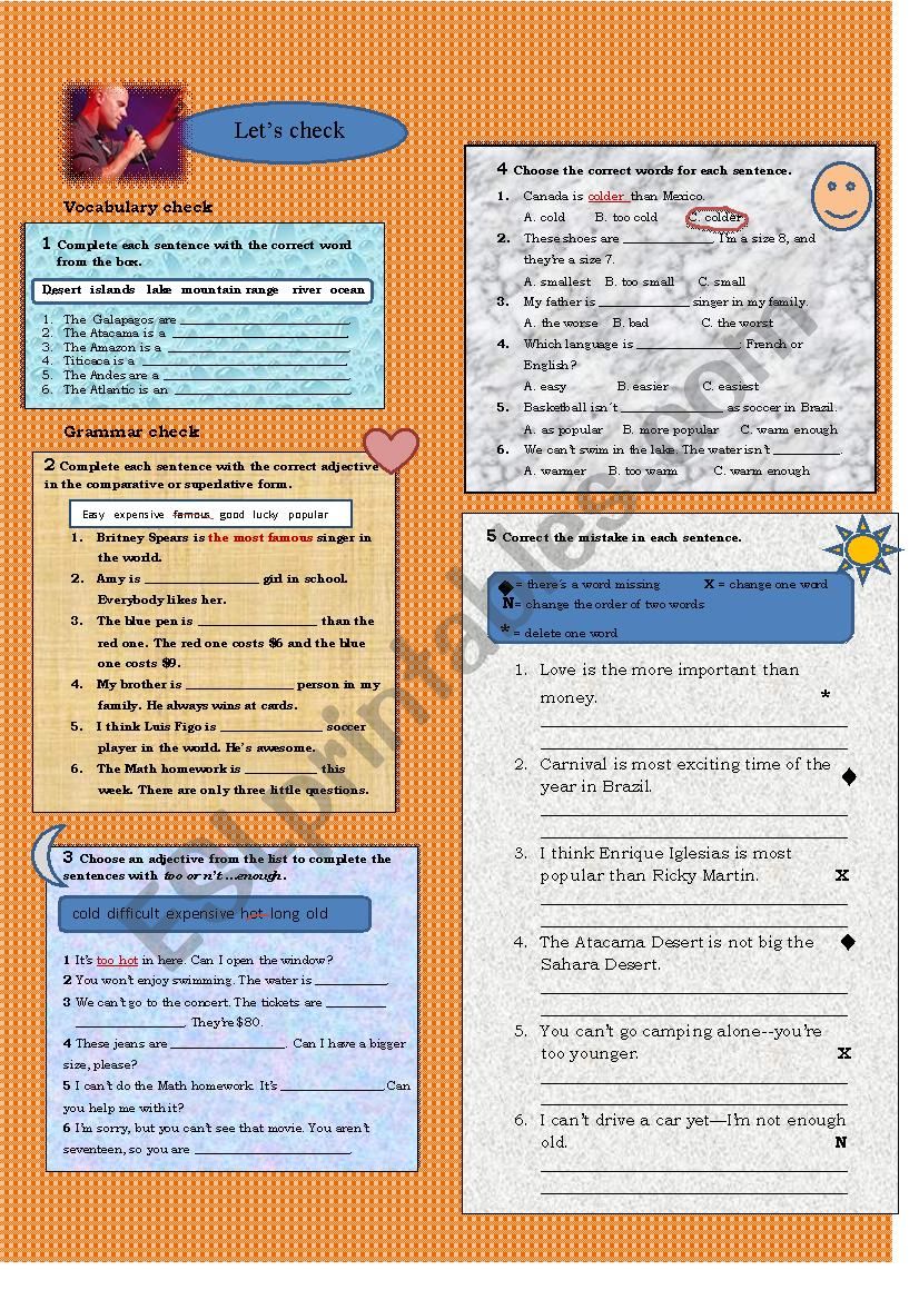 COMPARATIVE AND SUPERLATIVE ADJECTIVES