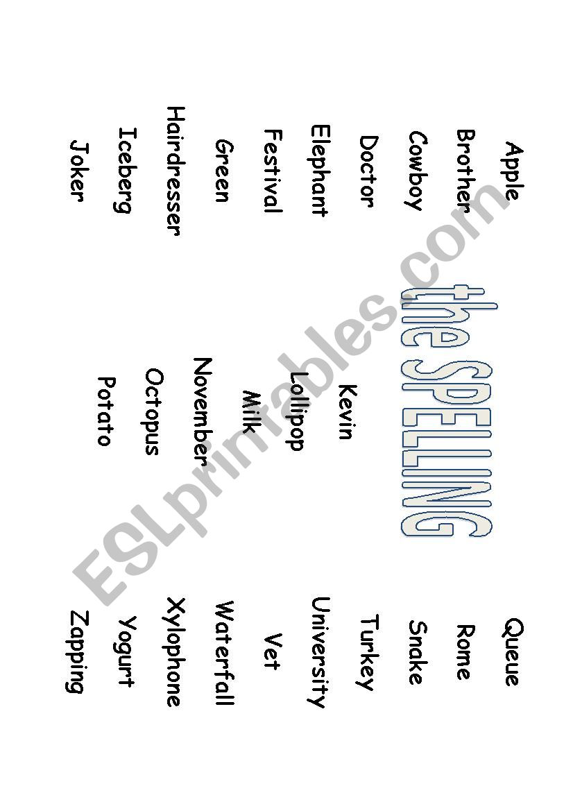 ItÂ´s Spelling Time! worksheet