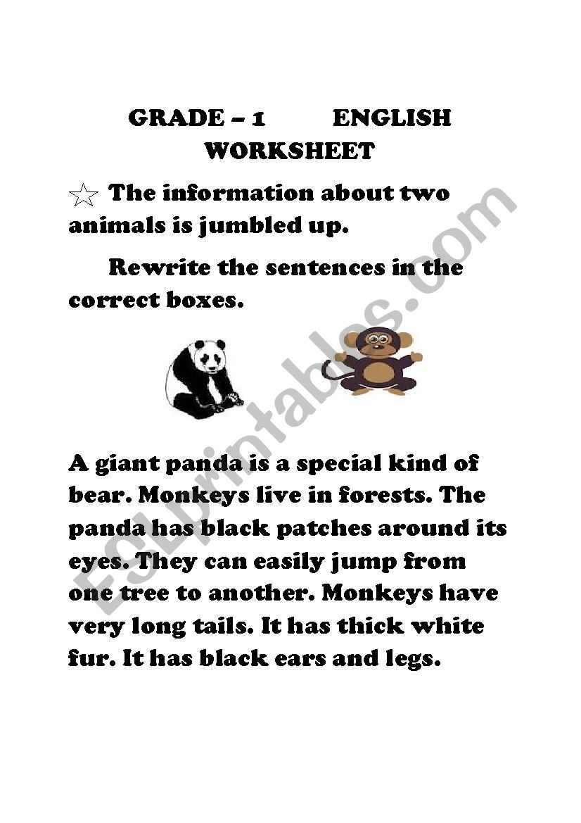 writing sentences worksheet