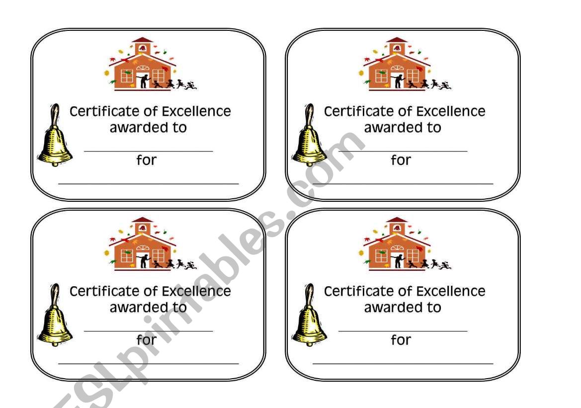 Certificates worksheet