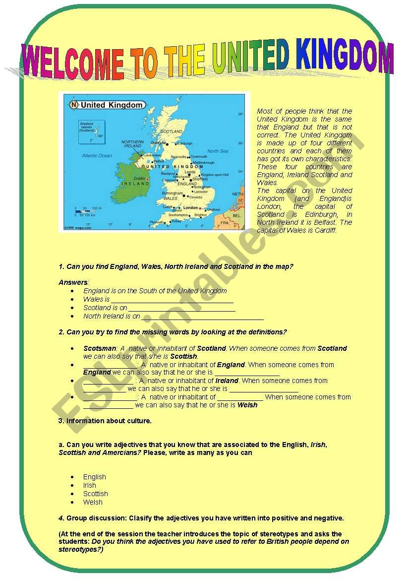 Welcome to the United Kingdom: rejecting stereotypes