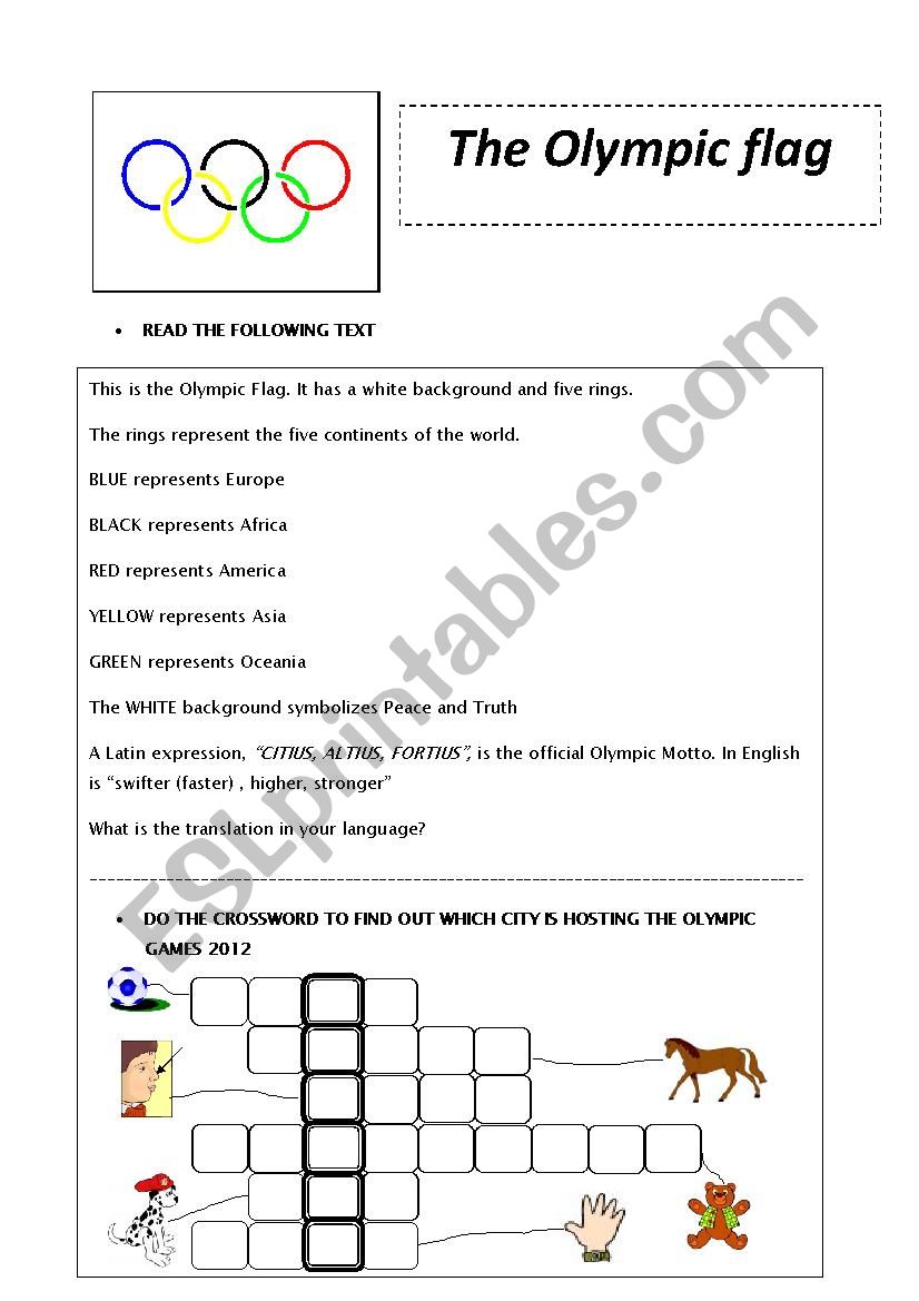 The Olympic Flag worksheet