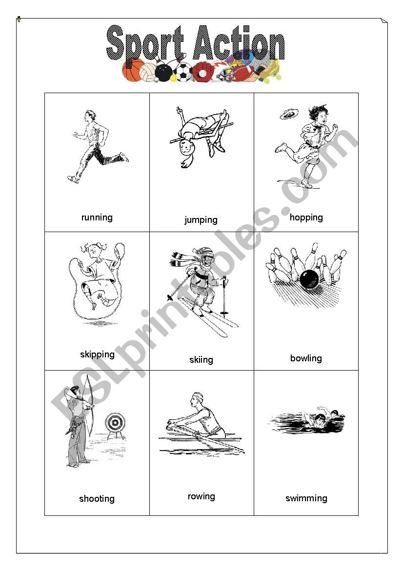 Sport Action Worksheets worksheet