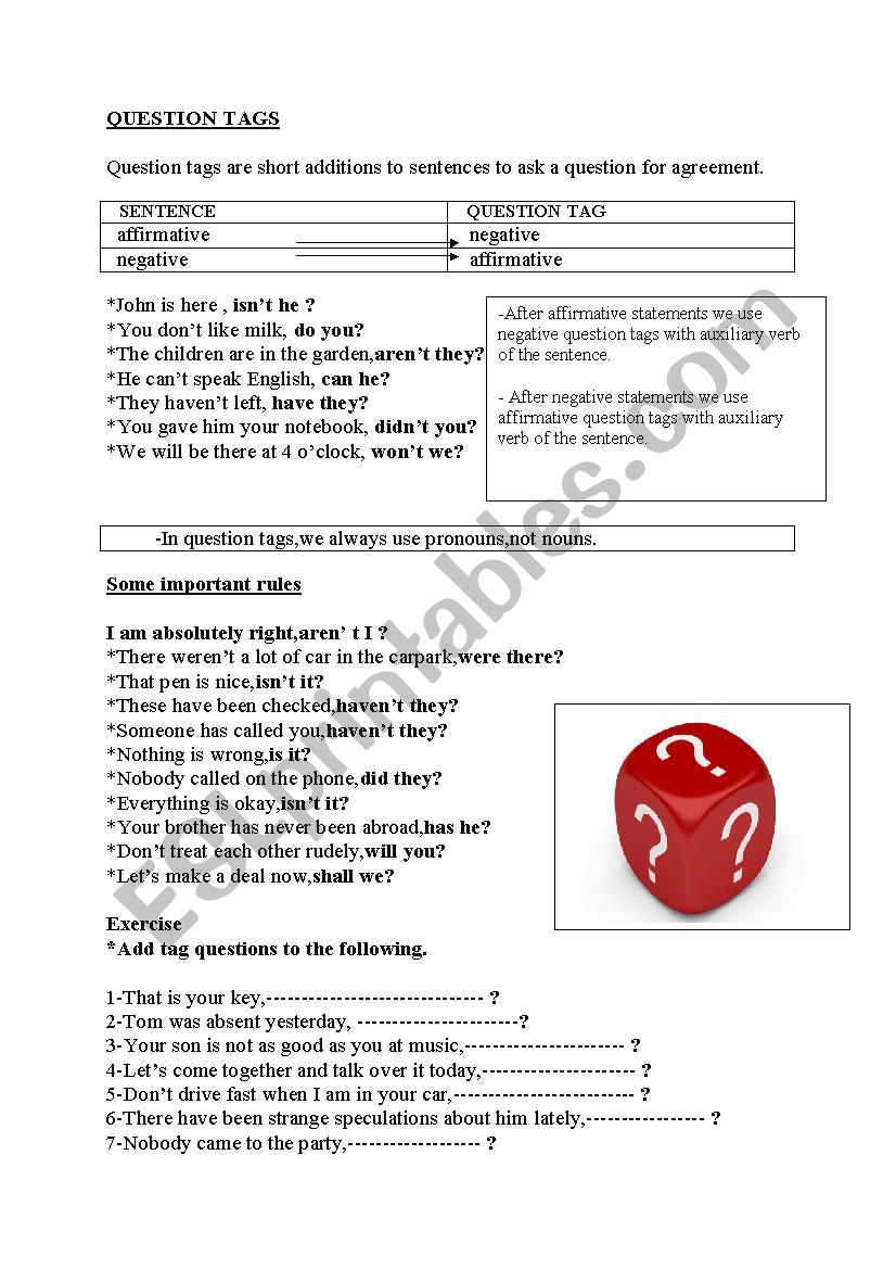 Question Tags worksheet