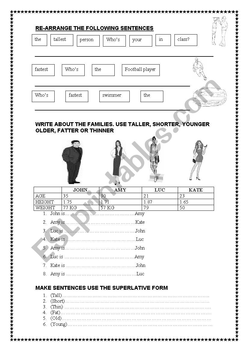 Comparative worksheet