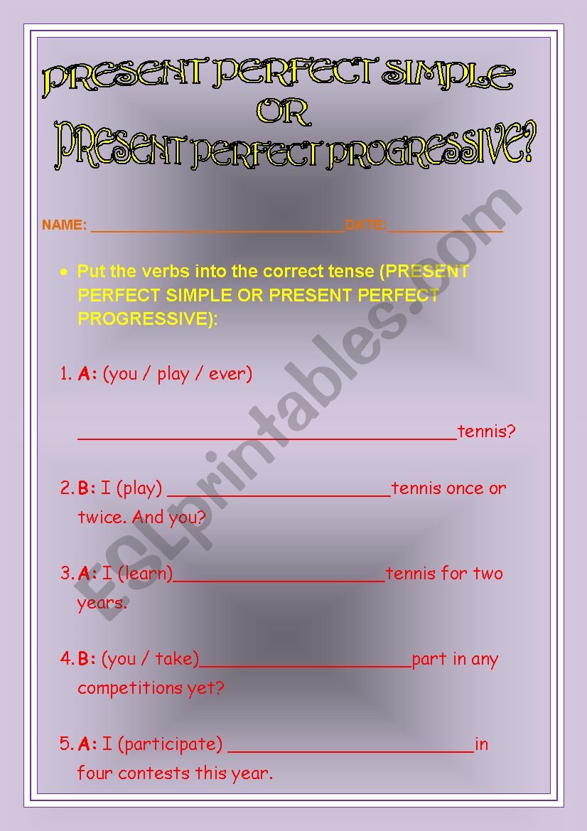 present perfect simple or present perfect progressive!