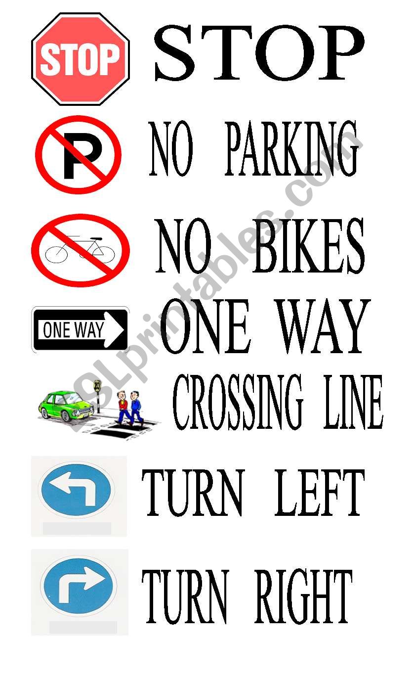 traffic signs worksheet
