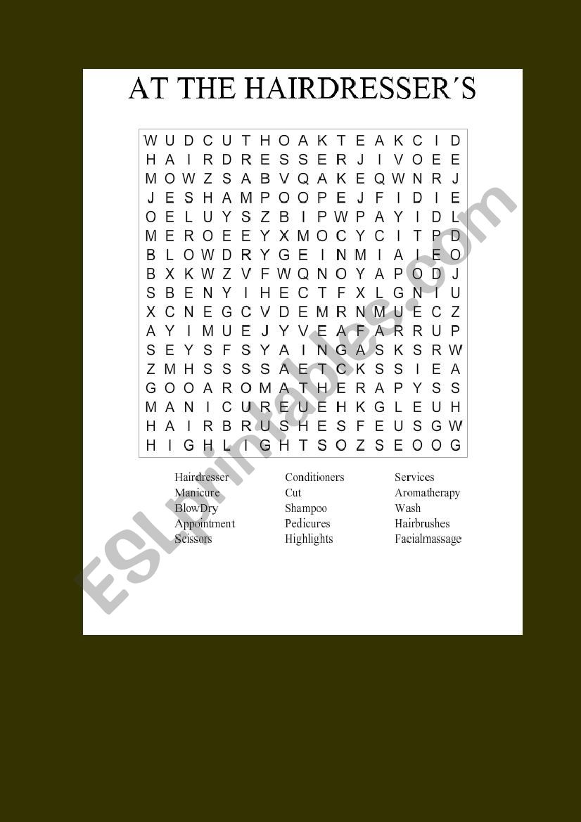 AT THE HAIRDRESSERÂ´S worksheet