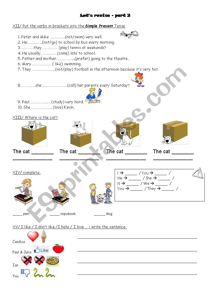 revision worksheet part 2 worksheet
