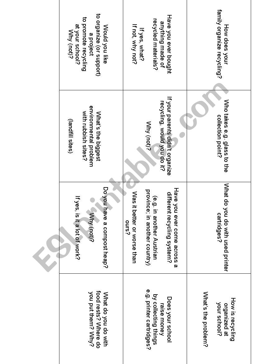 discussion questions on recycling