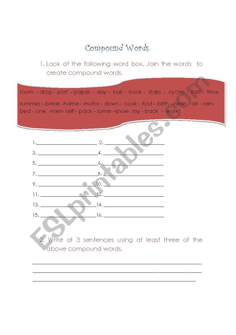 Compound Words worksheet