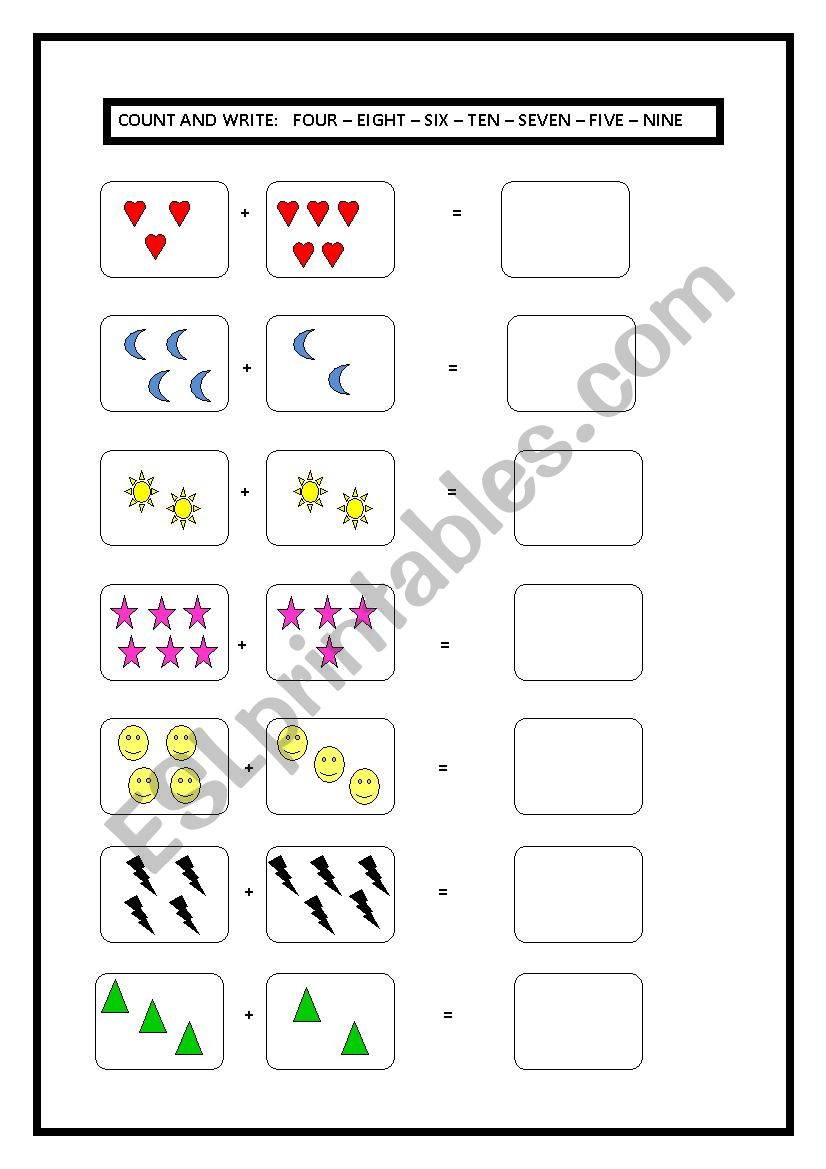 NUMBERS 1-10 worksheet