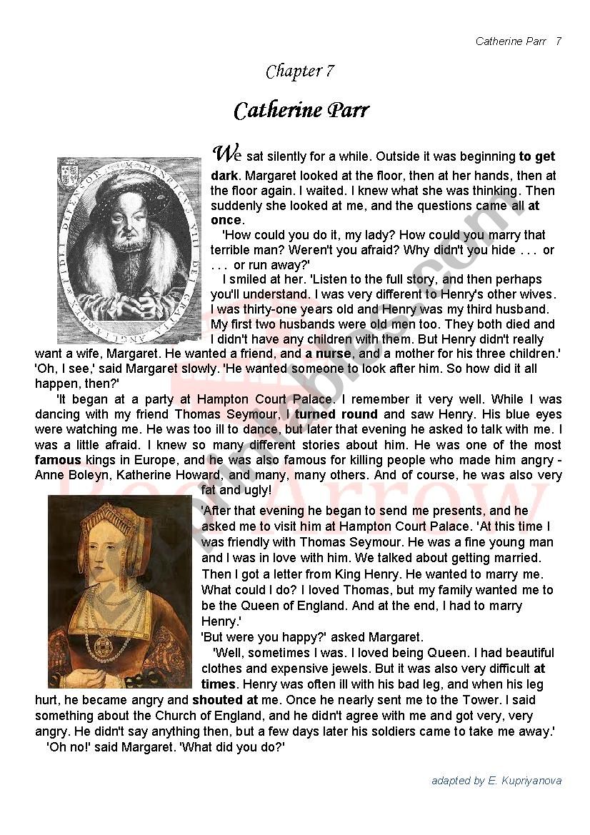 Henry the VIII and his 6 wives. Chapter 7. The Last