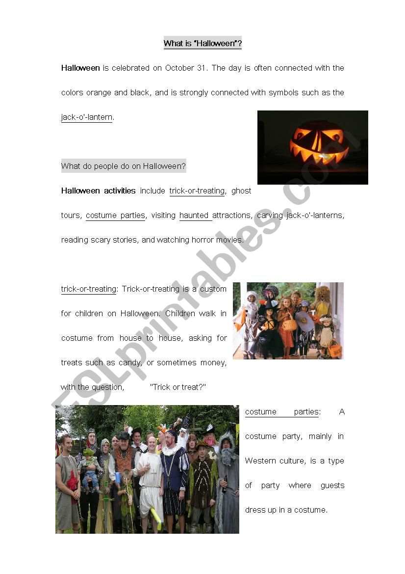 Halloween 2-Hour Class Handout