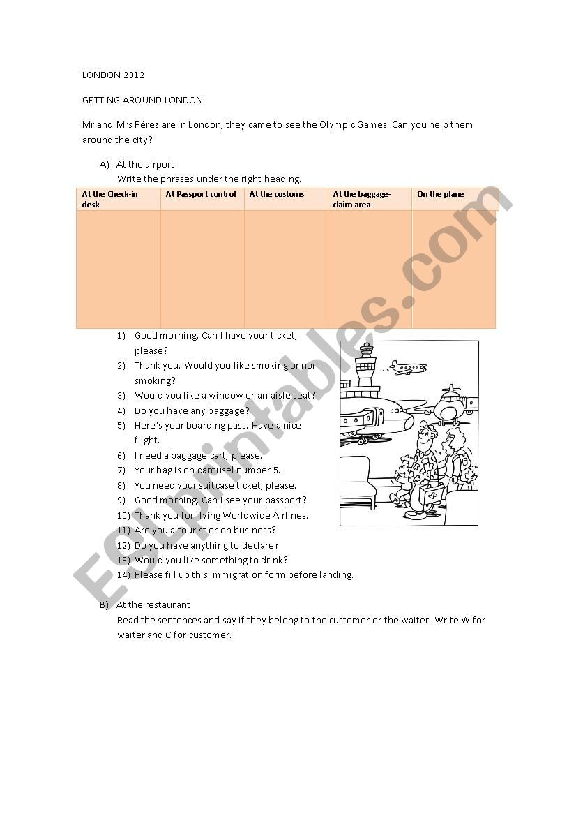 LONDON 2012 worksheet