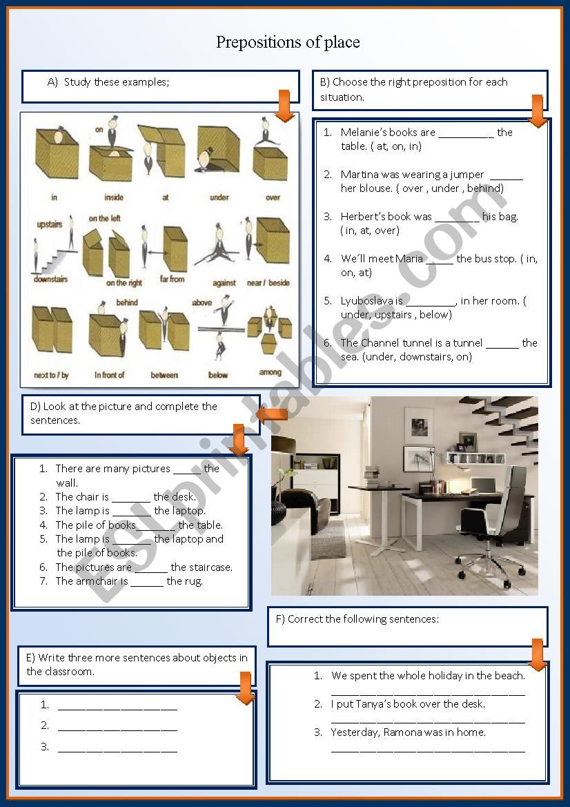 Prepositions of Place worksheet (Business English)