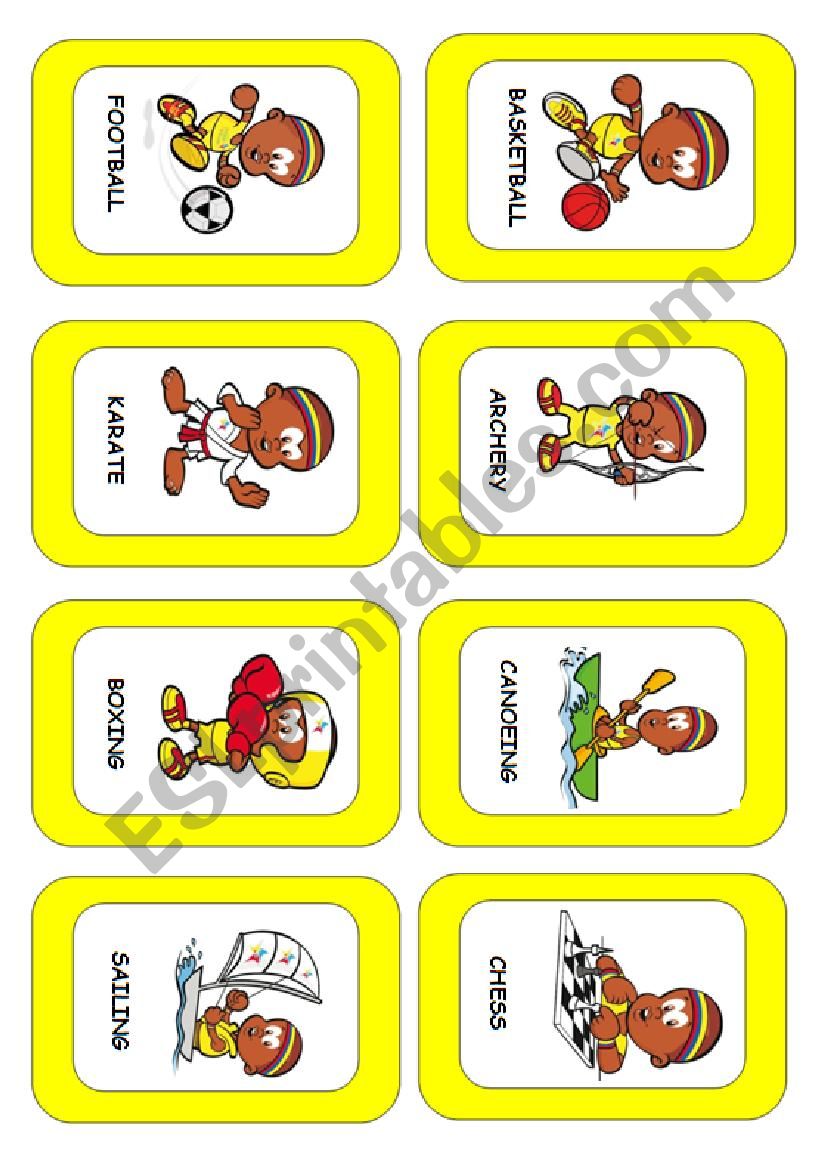 Sports and games flash-card. (1/3)