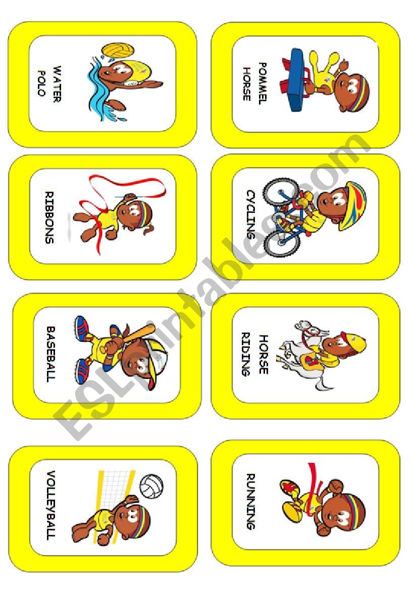Sports and games flash-card. (3/3)