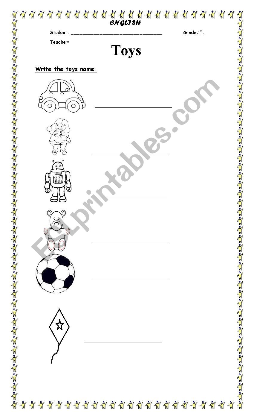 Toys worksheet