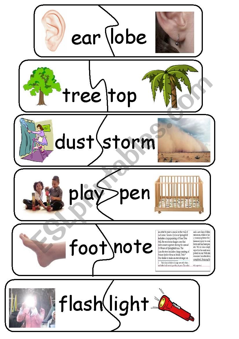 Compound Words/Game - set 29 worksheet